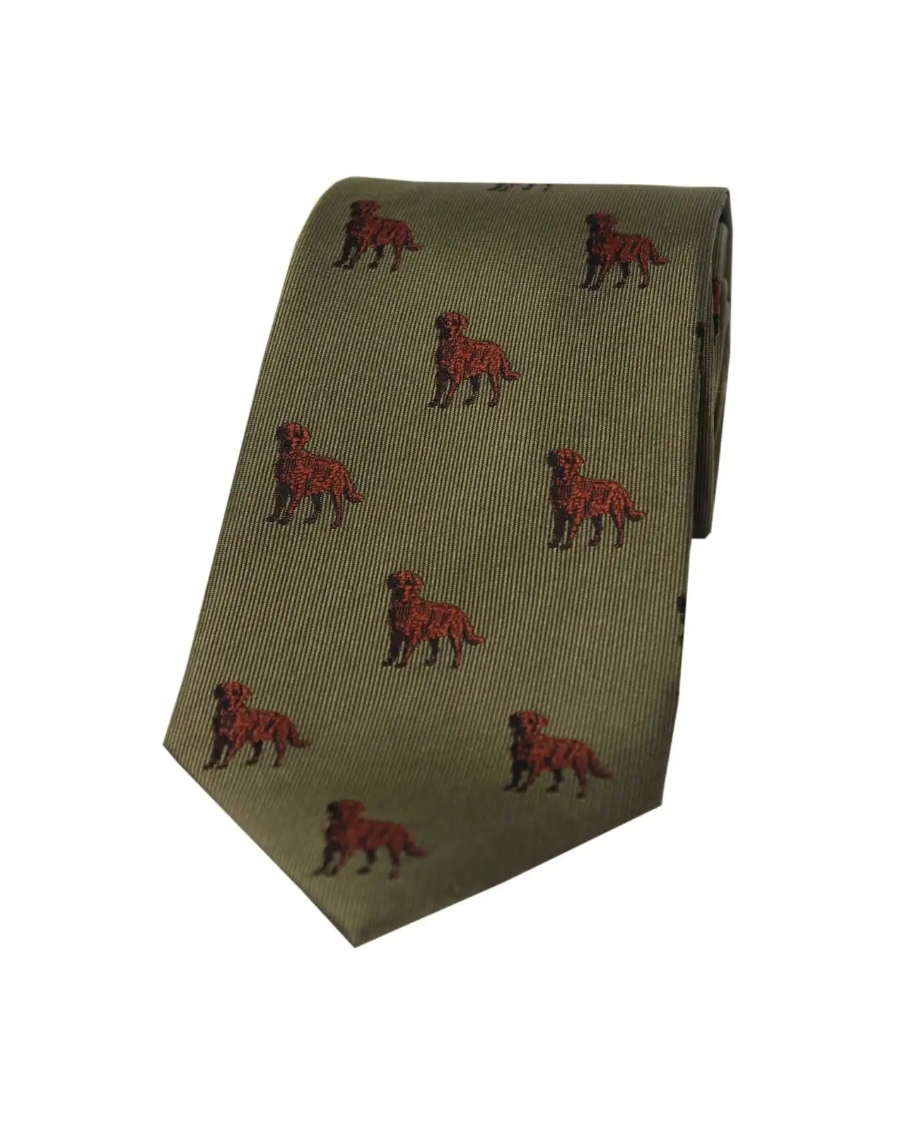 Silk Ties Soprano Ties Soprano Chocolate Labs On Green Ground Country Silk Tie £26.00