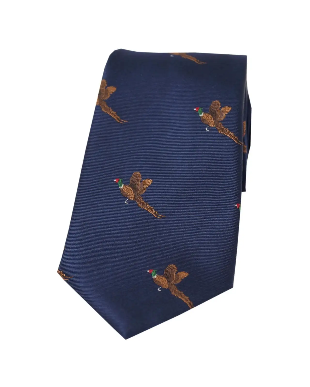 Silk Ties Soprano Ties Soprano Flying Pheasant On Navy Ground Country Silk Tie £24.00