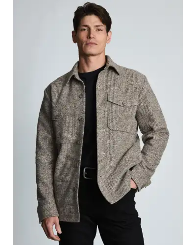 Overshirts Brook Taverner Brockley Taupe Prince Of Wales Check Overshirt £89.00
