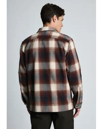 Overshirts Brook Taverner Milverton Rust And Ecru Herringbone Check Overshirt £89.00