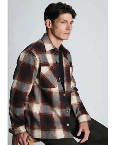 Overshirts Brook Taverner Milverton Rust And Ecru Herringbone Check Overshirt £89.00
