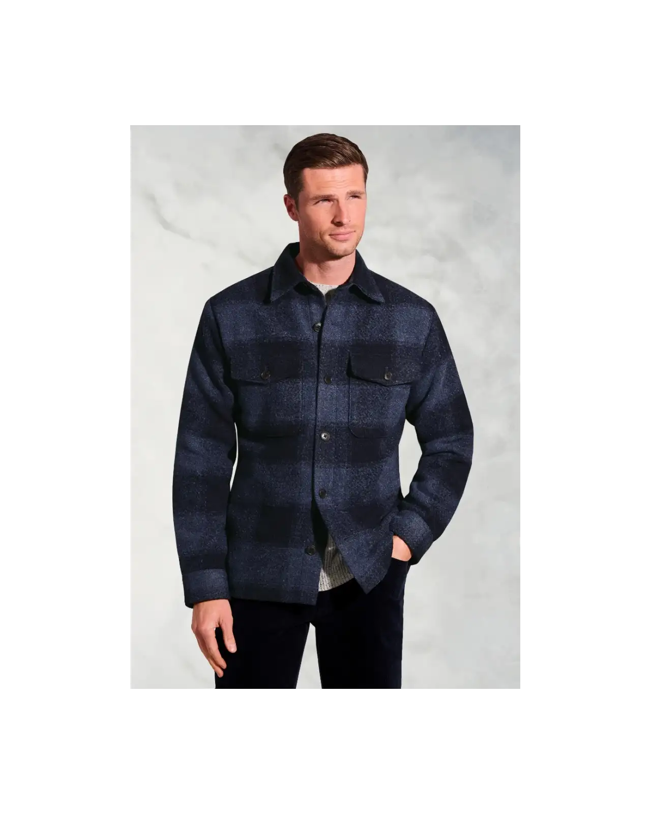 Overshirts Brook Taverner Roberts Blue Check Overshirt £89.00