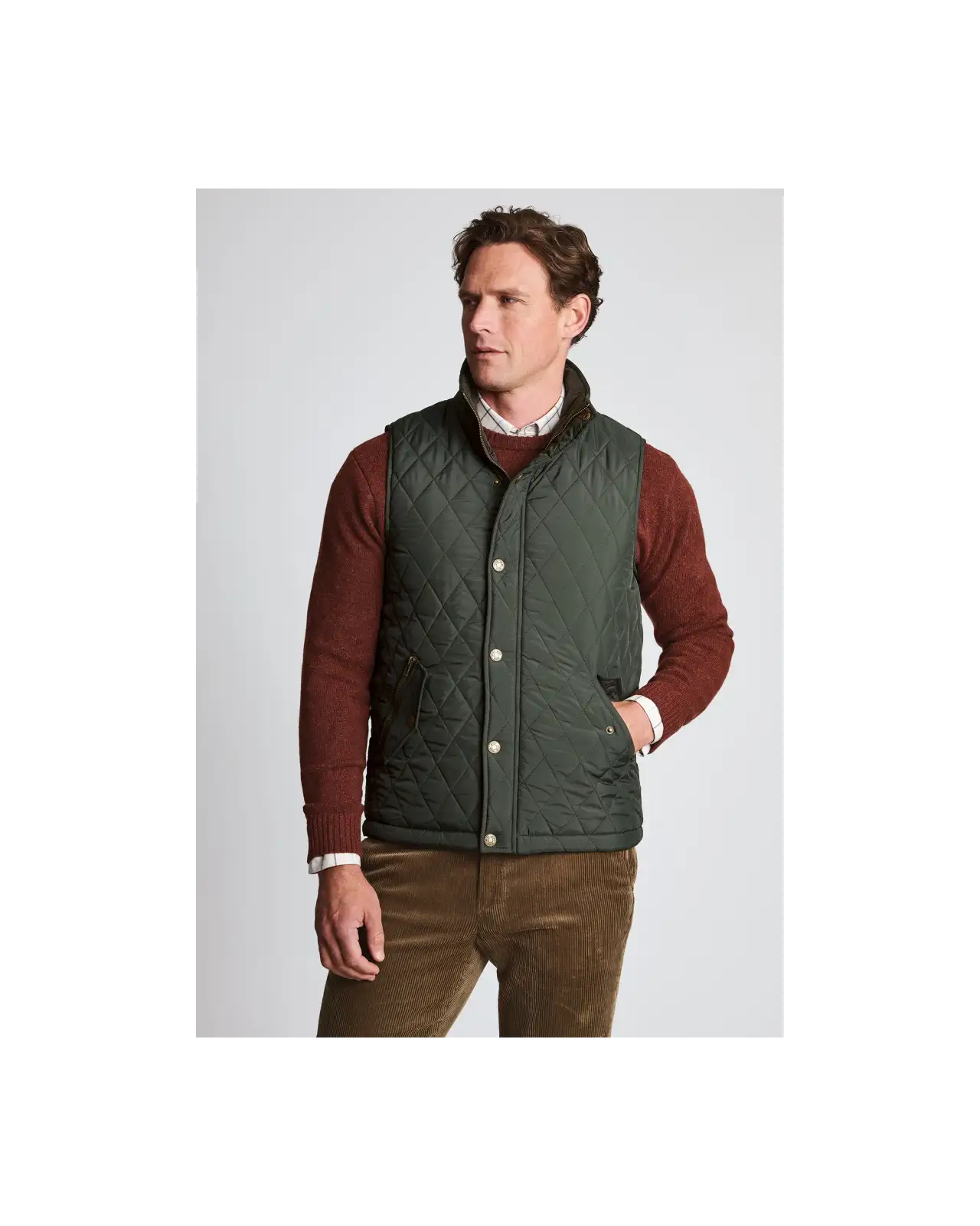 Gilets Brook Taverner Pidcock Khaki Quilted Water Repellent Gilet £71.00
