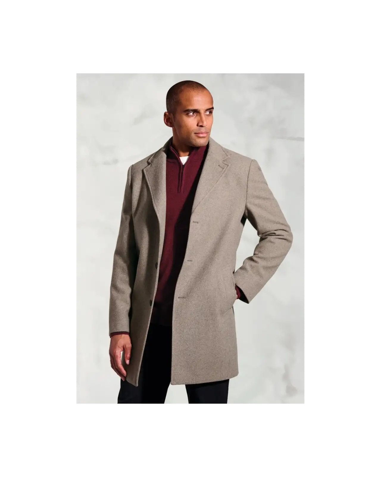 Overcoats Brook Taverner Hutchinson Taupe Wool Blend Overcoat £134.00