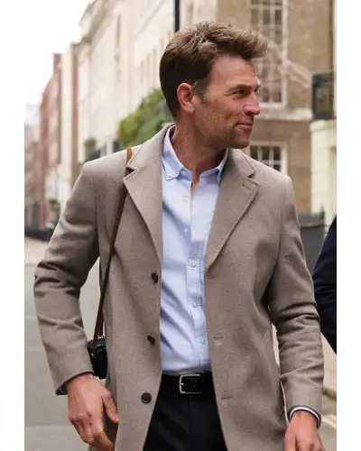 Overcoats Brook Taverner Hutchinson Taupe Wool Blend Overcoat £134.00