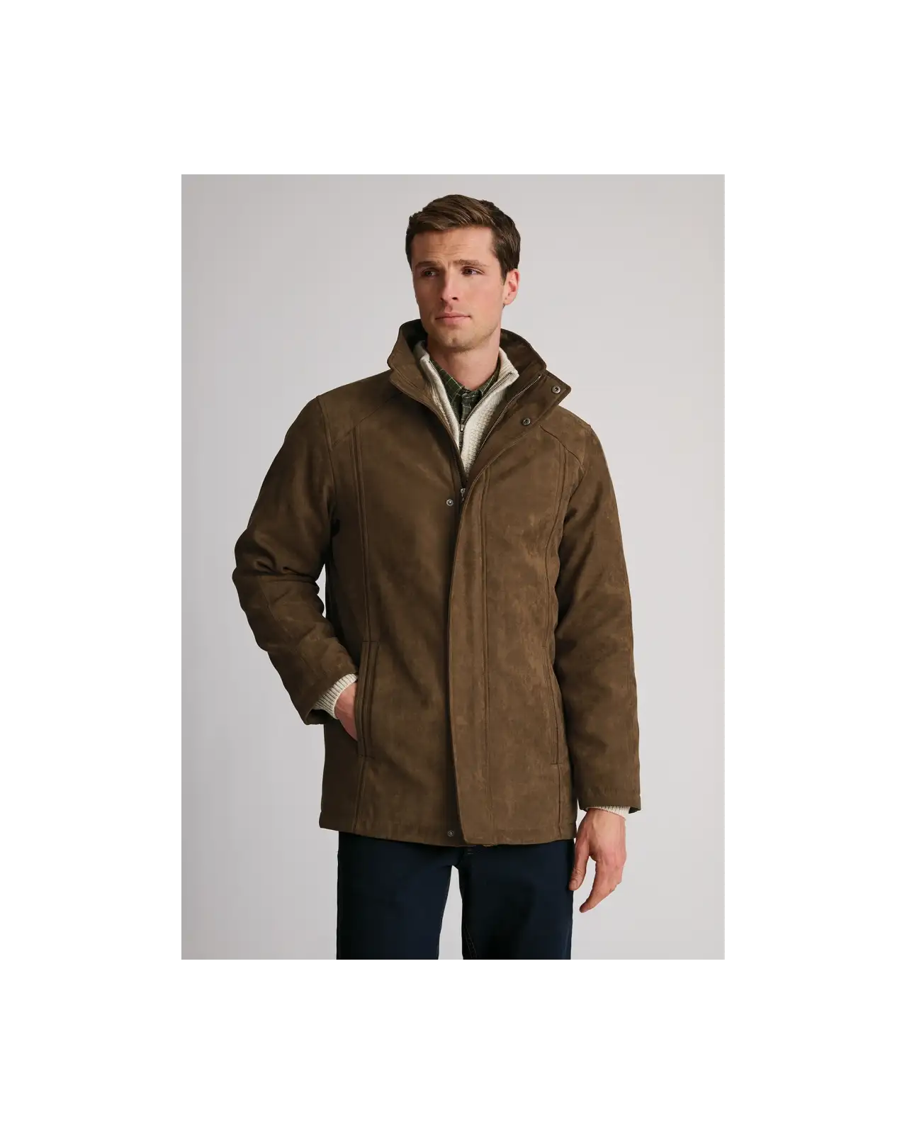 Jackets Brook Taverner Niven Dark Sand Faux Suede Padded Jacket £116.00