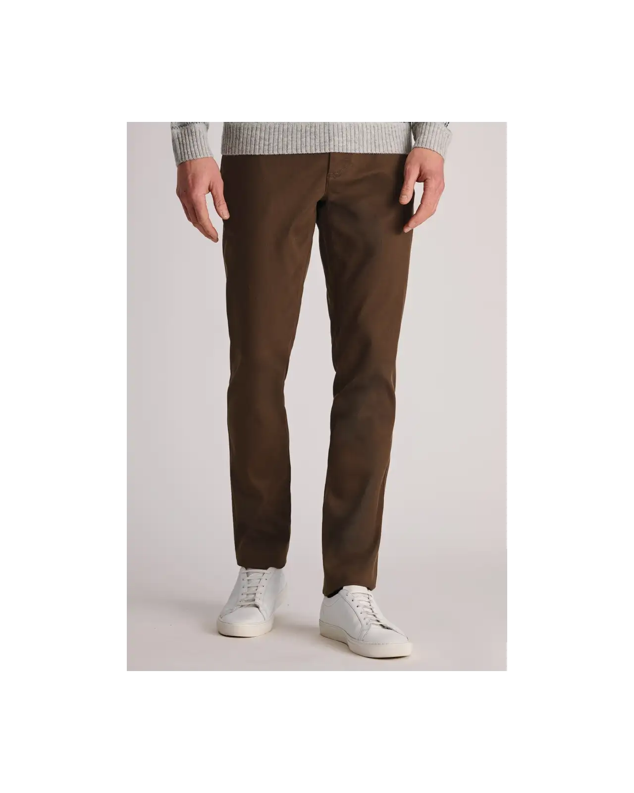 Trousers Brook Taverner Regular Fit Kingswood Rust Textured Stretch Cotton Trousers £54.00