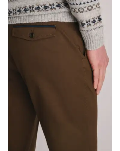 Trousers Brook Taverner Regular Fit Kingswood Rust Textured Stretch Cotton Trousers £54.00