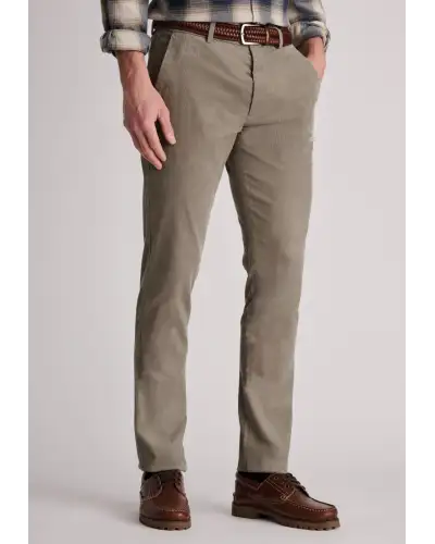 Trousers Brook Taverner Tailored Fit Holford Stone Needlecord Stretch Cotton Trousers £54.00
