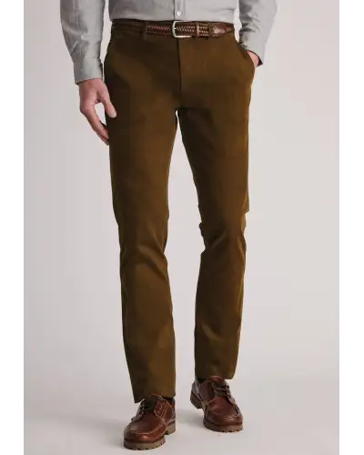 Trousers Brook Taverner Tailored Fit Holford Rust Needlecord Stretch Cotton Trousers £54.00