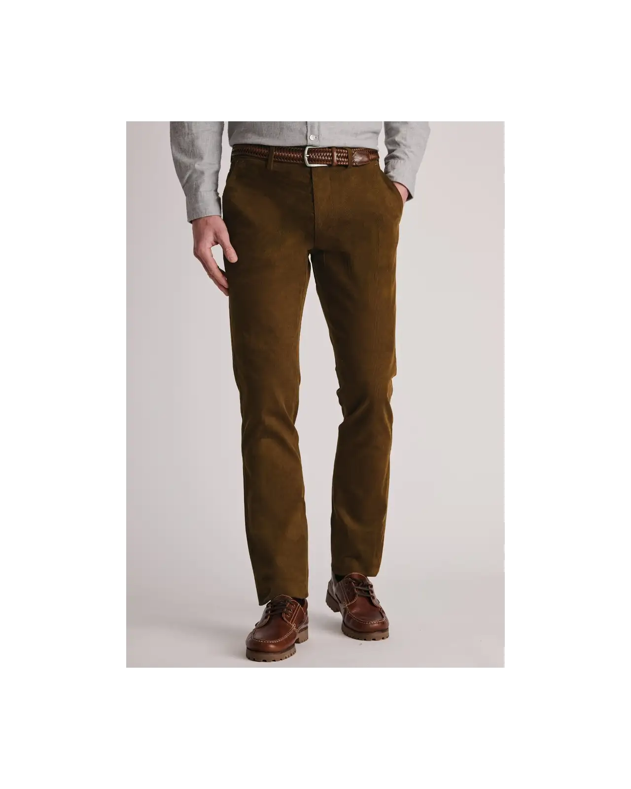 Trousers Brook Taverner Tailored Fit Holford Rust Needlecord Stretch Cotton Trousers £54.00