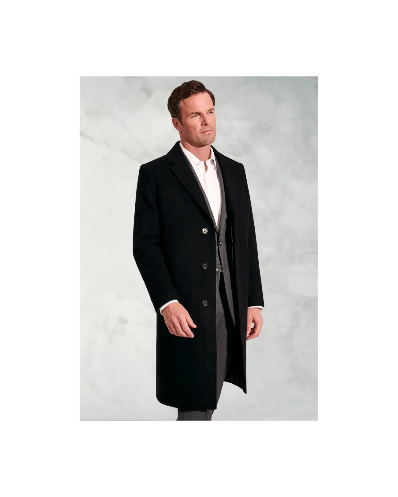 Overcoats Brook Taverner Bond Black Wool Cashmere Overcoat £269.00