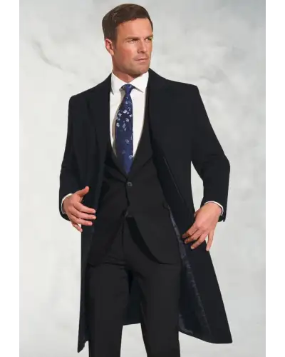 Overcoats Brook Taverner Bond Navy Wool Cashmere Overcoat £269.00