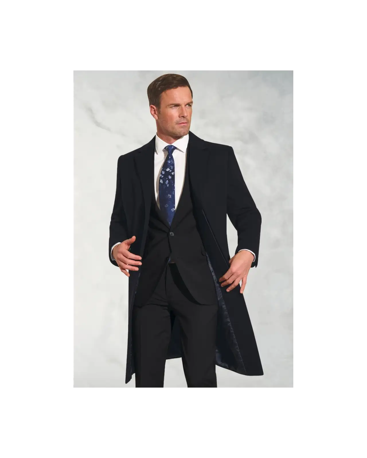 Overcoats Brook Taverner Bond Navy Wool Cashmere Overcoat £269.00