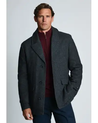 Overcoats Brook Taverner Shepton Charcoal Twill Short Overcoat £134.00
