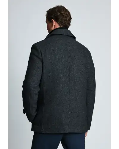 Overcoats Brook Taverner Shepton Charcoal Twill Short Overcoat £134.00