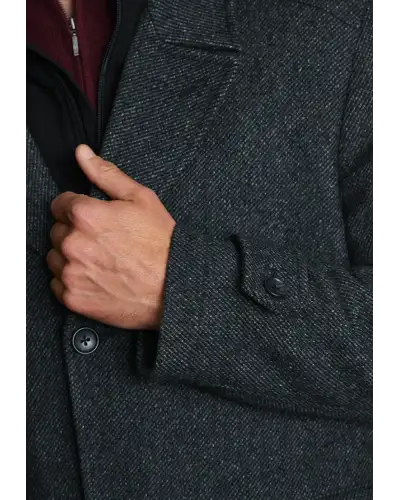 Overcoats Brook Taverner Shepton Charcoal Twill Short Overcoat £134.00