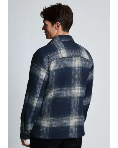 Overshirts Brook Taverner Elworthy Navy And Blue Check Overshirt £89.00