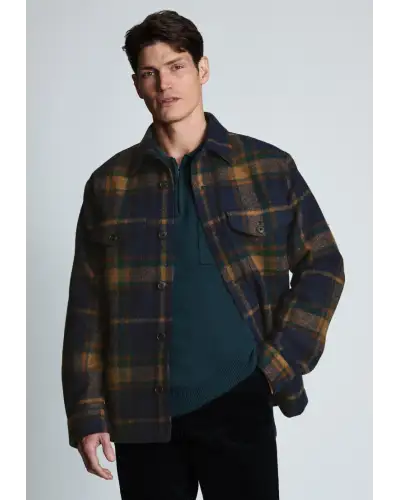 Overshirts Brook Taverner Chard Navy And Rust Check Overshirt £89.00
