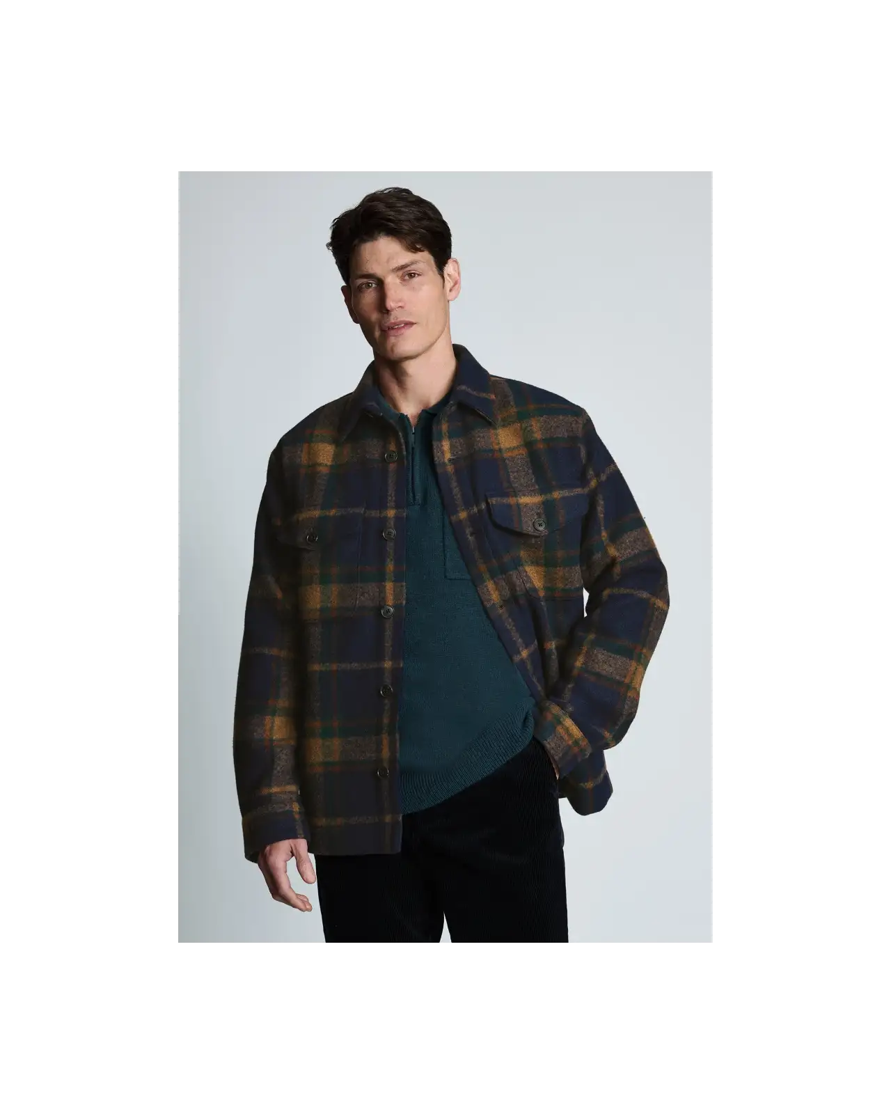 Overshirts Brook Taverner Chard Navy And Rust Check Overshirt £89.00