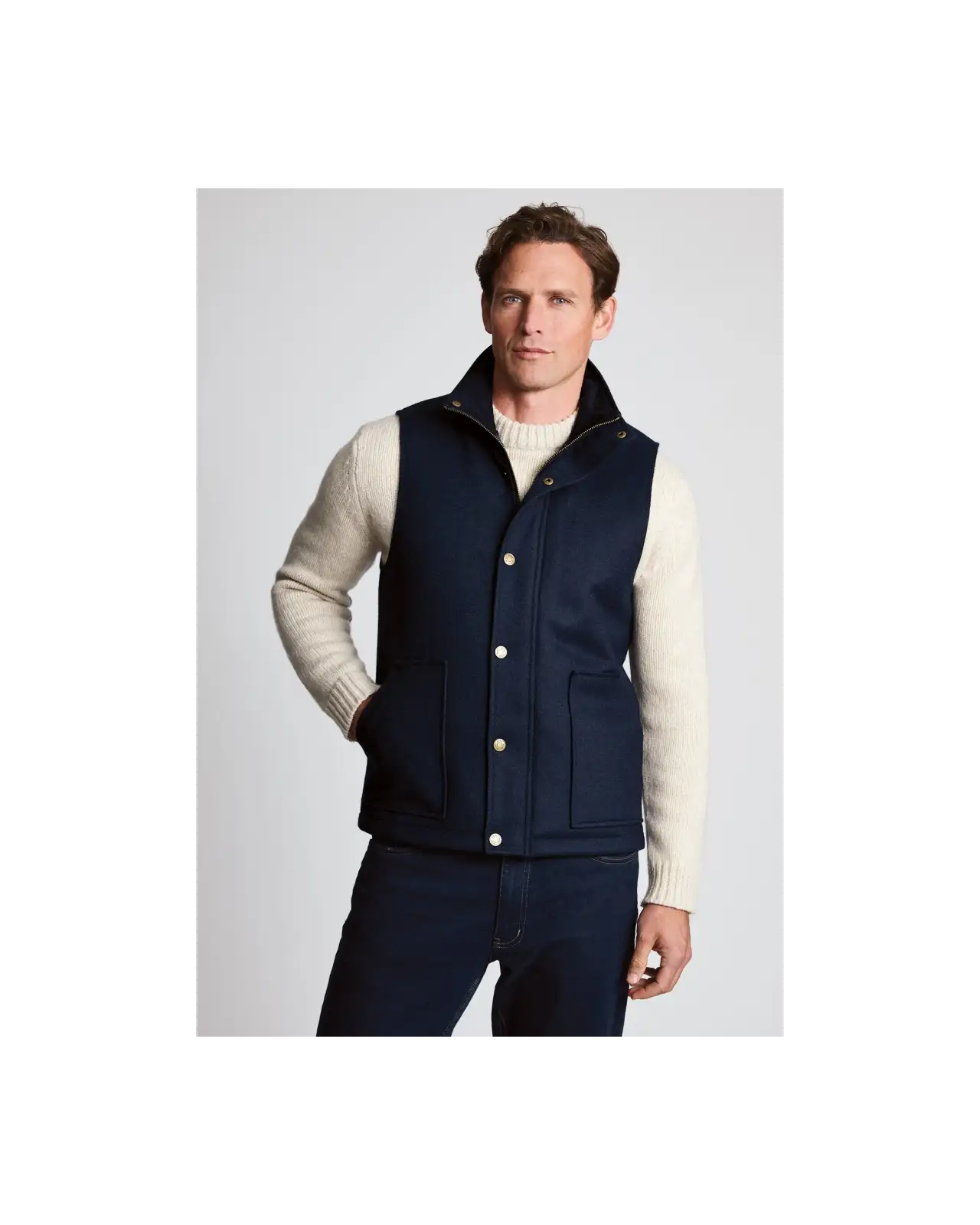 Gilets Brook Taverner Harting Navy Melton Gilet £89.00