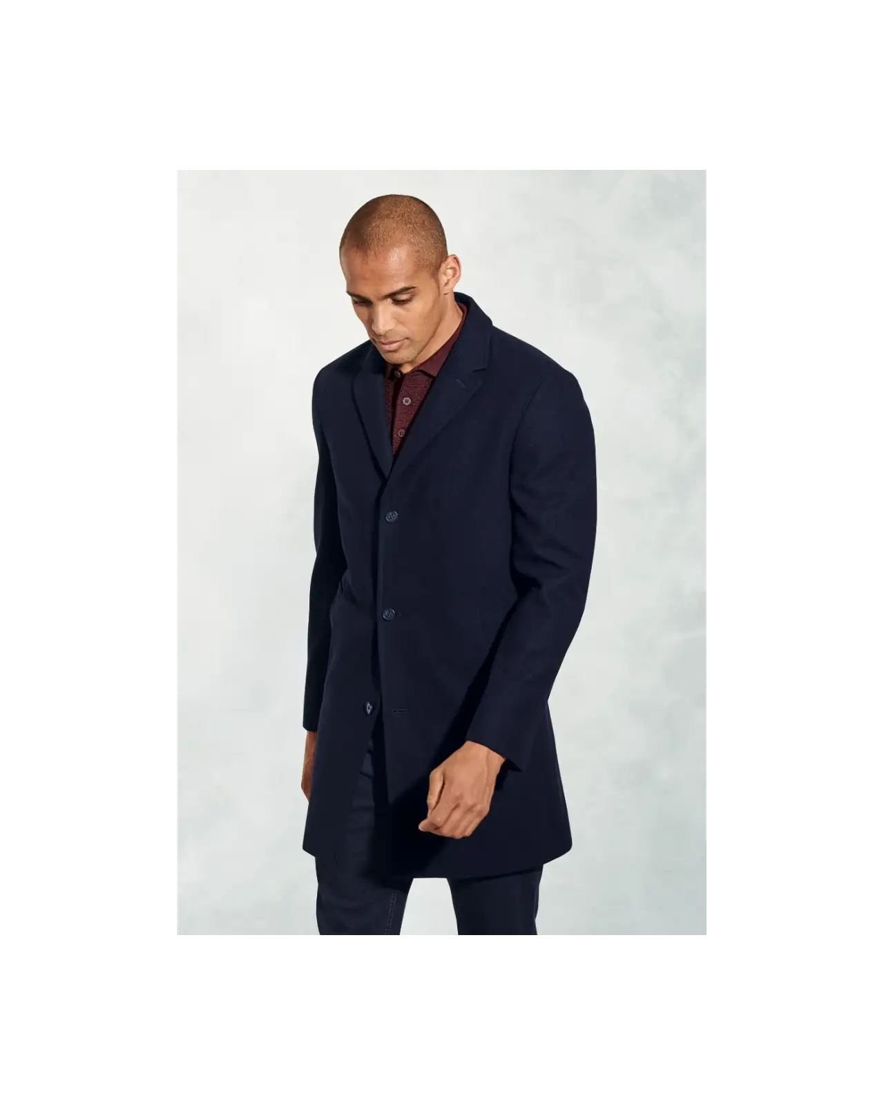 Overcoats Brook Taverner Hutchinson Navy Wool Blend Overcoat £134.00