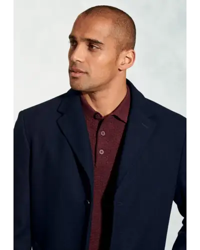 Overcoats Brook Taverner Hutchinson Navy Wool Blend Overcoat £134.00