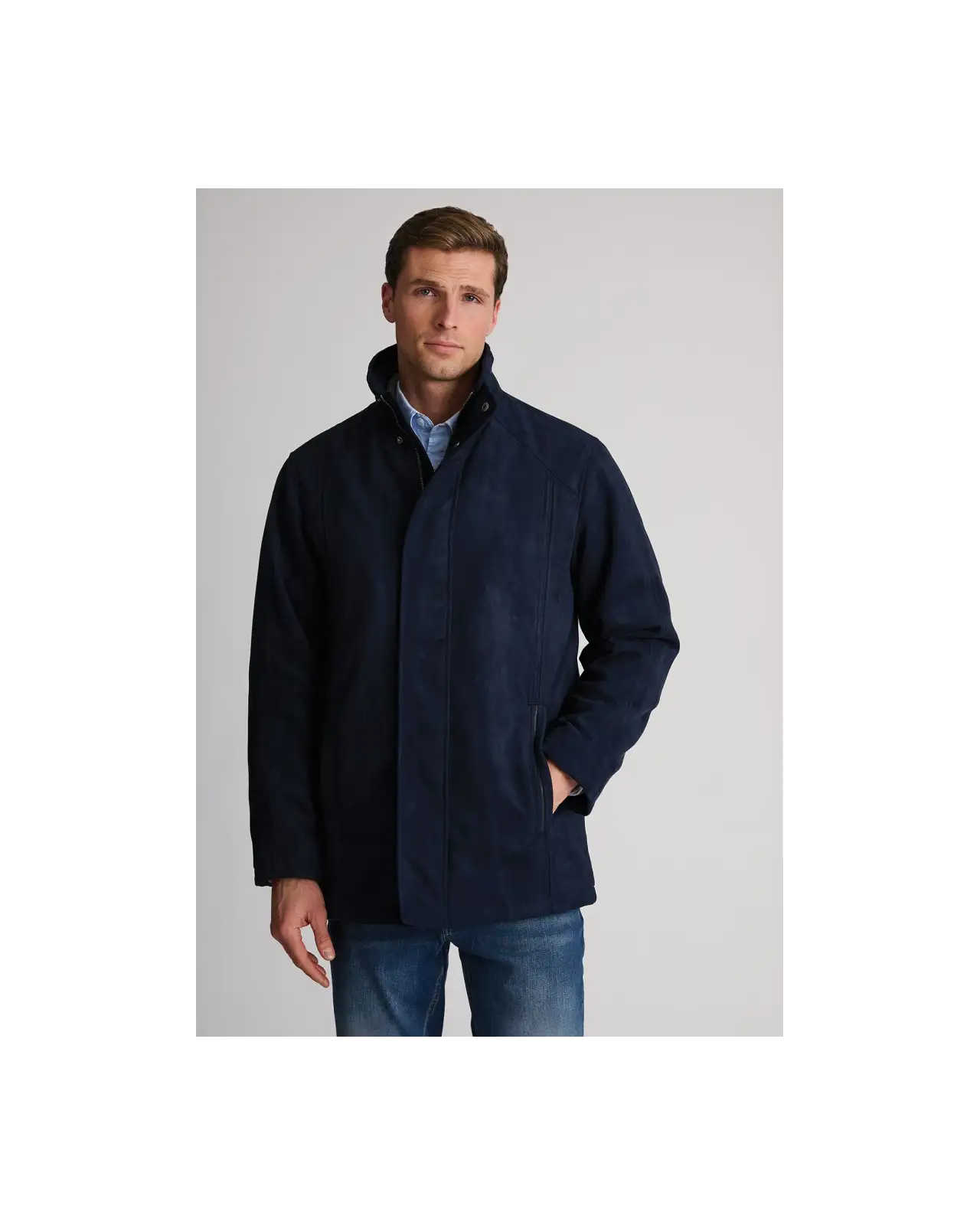 Jackets Brook Taverner Niven Navy Faux Suede Padded Jacket £116.00