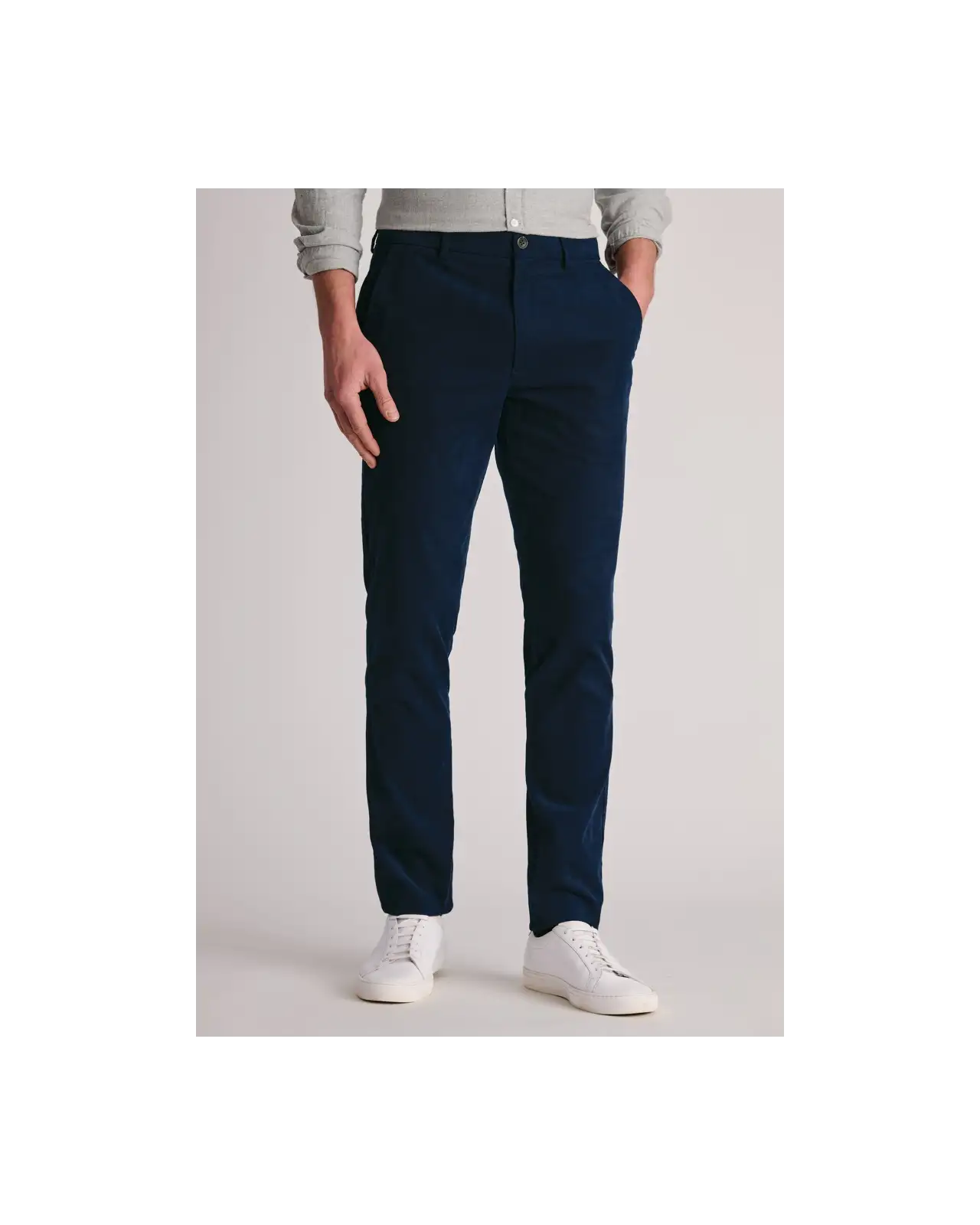 Trousers Brook Taverner Tailored Fit Holford Navy Needlecord Stretch Cotton Trousers £54.00