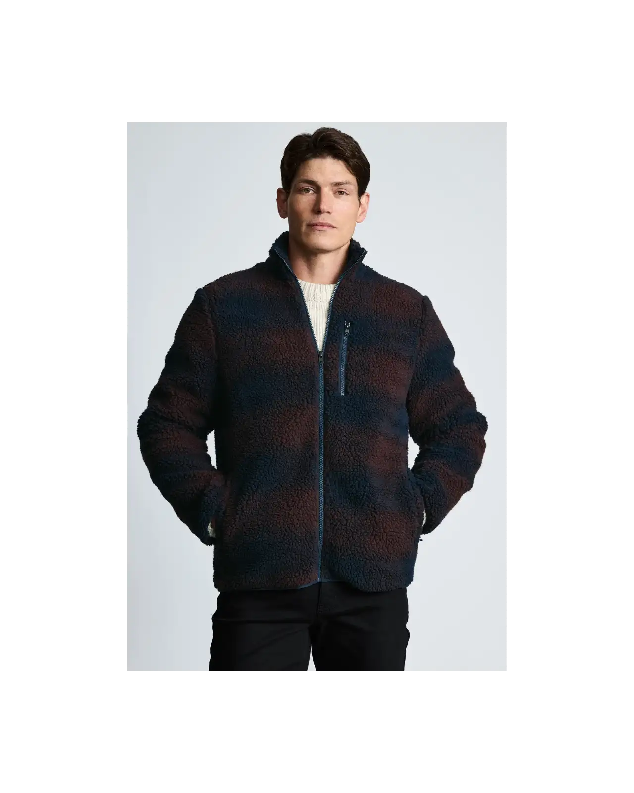 Fleece Jackets Brook Taverner Wetherby Burgundy And Navy Check Borg Fleece £62.00