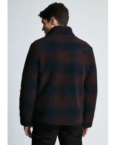 Fleece Jackets Brook Taverner Wetherby Burgundy And Navy Check Borg Fleece £62.00