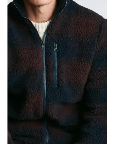 Fleece Jackets Brook Taverner Wetherby Burgundy And Navy Check Borg Fleece £62.00