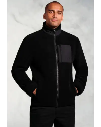 Fleece Jackets Brook Taverner Rudkin Black Zip Through Borg Fleece £62.00