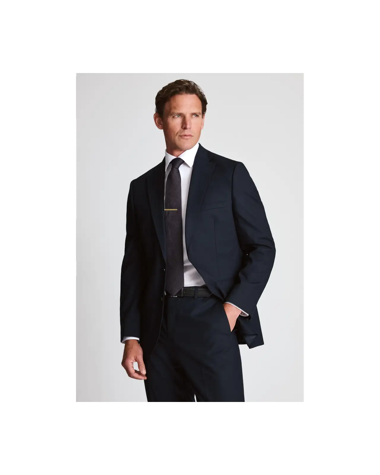 Suit Jackets Brook Taverner Tailored Fit Shawford Navy Wool Blend Performance Suit Jacket £116.00