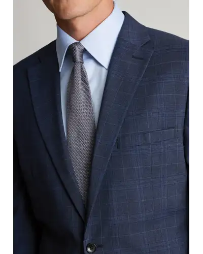 Suit Jackets Brook Taverner Tailored Fit Suffield Navy Check Wool Blend Suit Jacket £134.00