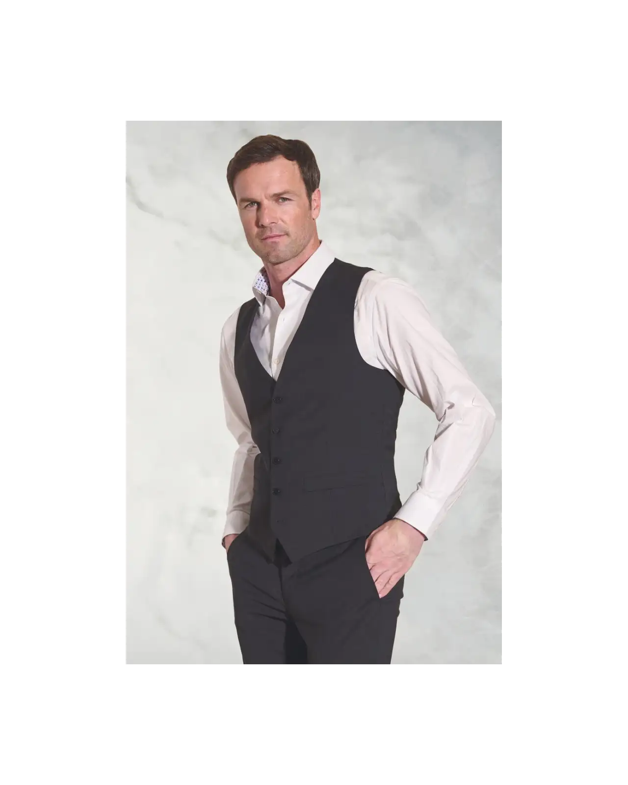 Waistcoats Brook Taverner Tailored Fit Avalino Charcoal Waistcoat £62.00