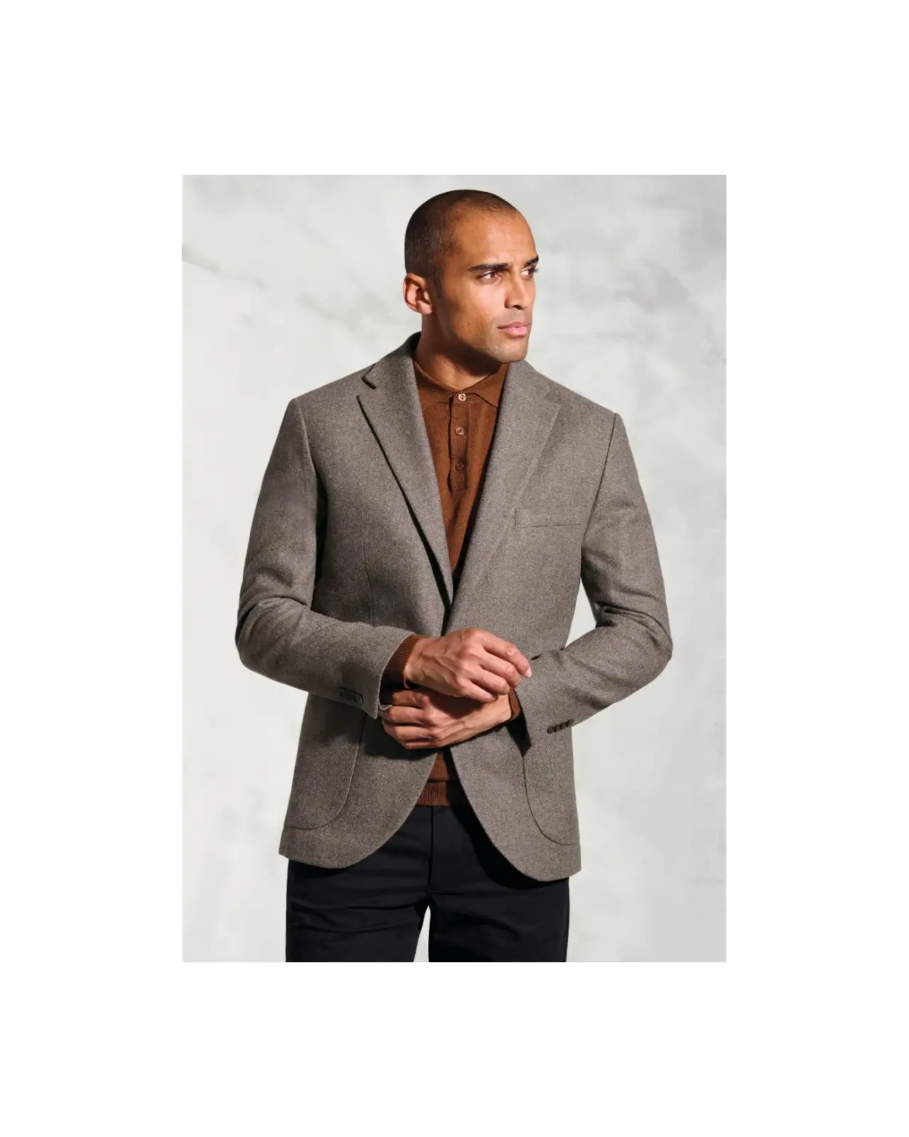 Jackets Brook Taverner Tailored Fit Southall Taupe Italian Wool Blend Jacket £161.00