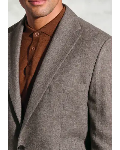Jackets Brook Taverner Tailored Fit Southall Taupe Italian Wool Blend Jacket £161.00