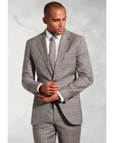 Suit Jackets Tailored Fit Coltrane Chestnut Brown Prince Of Wales Check British Pure New Wool Suit Jacket £206.00