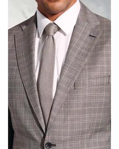 Suit Jackets Tailored Fit Coltrane Chestnut Brown Prince Of Wales Check British Pure New Wool Suit Jacket £206.00