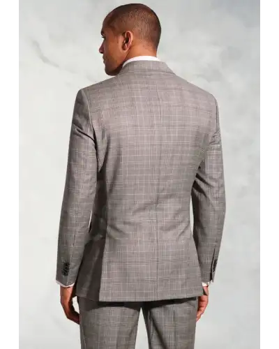Suit Jackets Tailored Fit Coltrane Chestnut Brown Prince Of Wales Check British Pure New Wool Suit Jacket £206.00