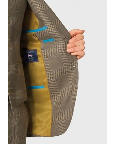 Suit Jackets Brook Taverner Tailored Fit Ribblesdale Olive Check Suit Jacket - British Fabric £202.00
