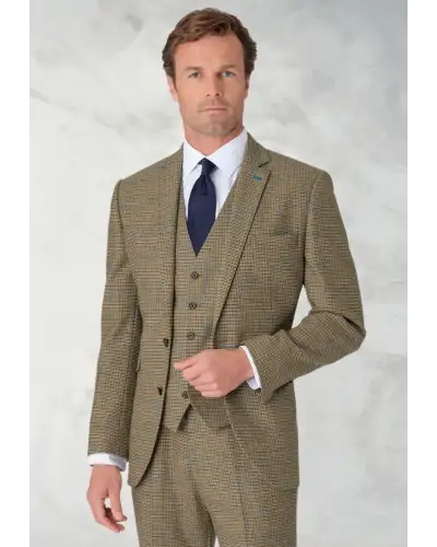 Suit Jackets Brook Taverner Tailored Fit Woolf Green Check British Wool Jacket £224.00