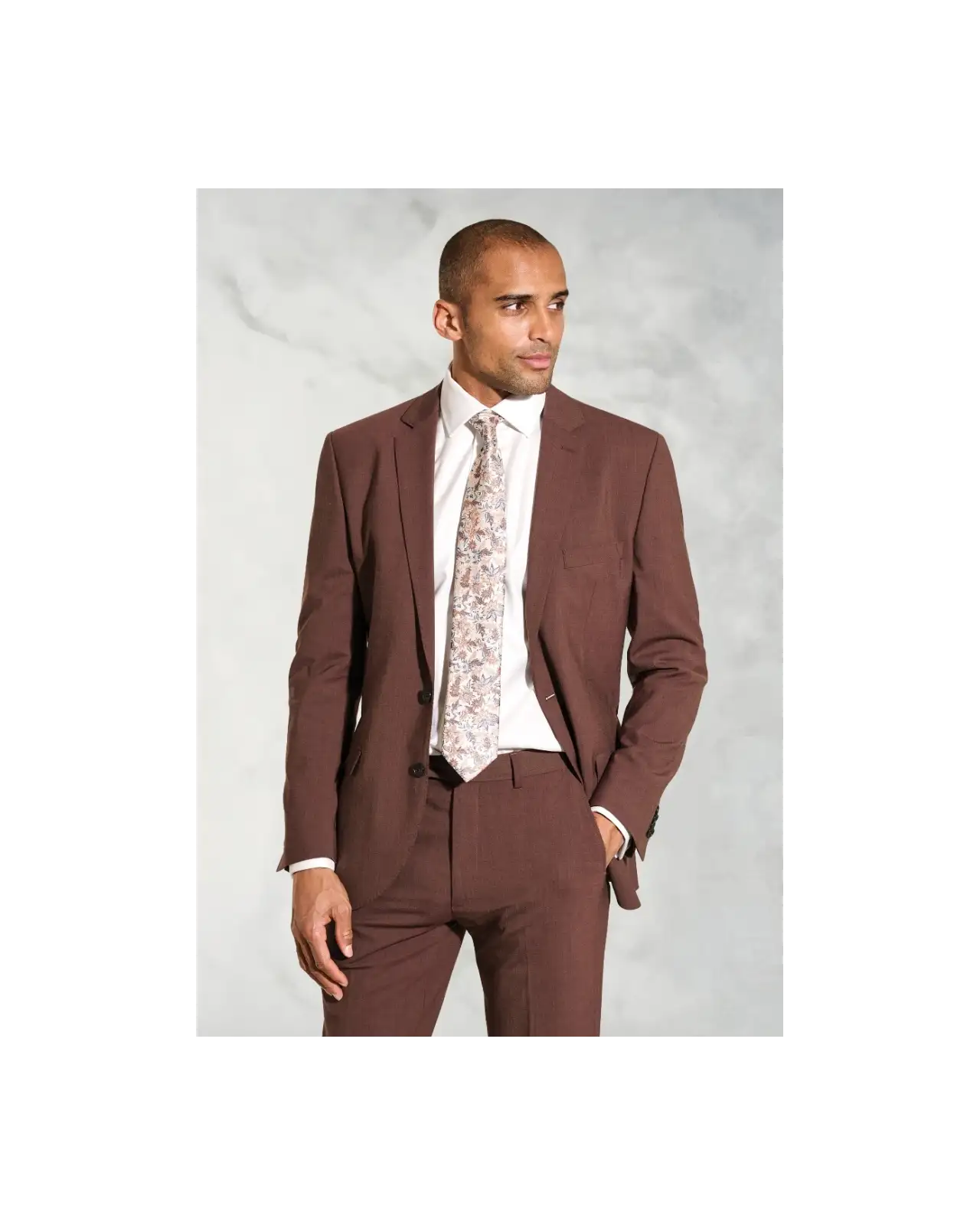 Suit Jackets Brook Taverner Tailored Fit Oliver Rust Melange Wool Blend Suit Jacket £134.00