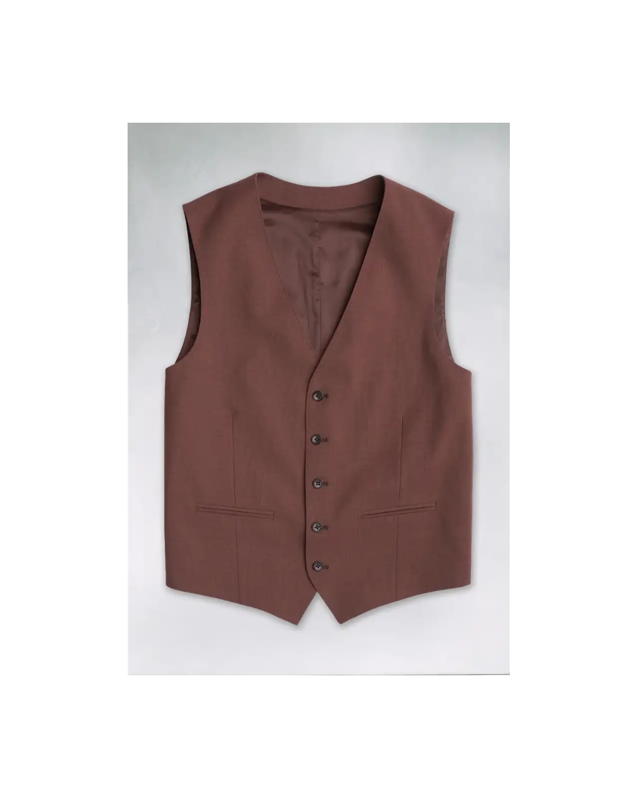 Waistcoats Brook Taverner Tailored Fit Oliver Rust Melange Wool Blend Suit Waistcoat £80.00
