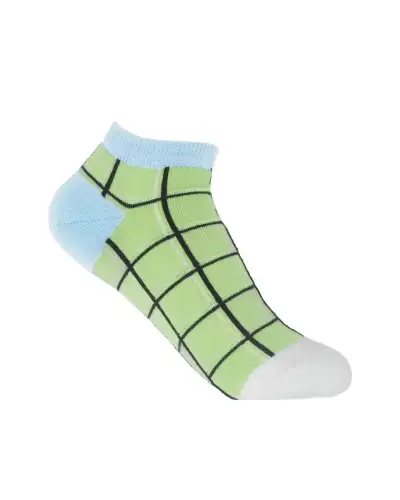 Women PEPER HAROW Grid Womens Trainer Socks Bundle - Lime Pink Cream £25.00