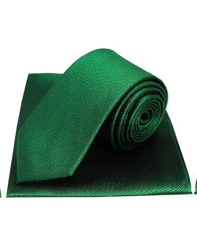 Silk Hankies Soprano Ties Soprano Emerald Green Herringbone Silk Tie And Hanky Set £34.00