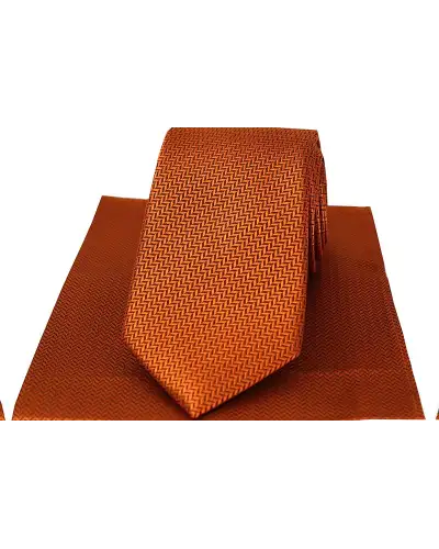 Silk Hankies Soprano Ties Soprano Rust Herringbone Silk Tie And Hanky Set £34.00