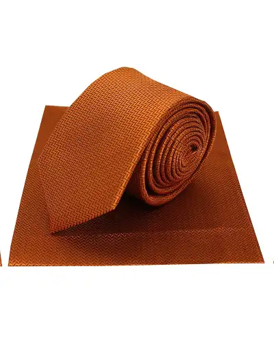 Silk Hankies Soprano Ties Soprano Rust Herringbone Silk Tie And Hanky Set £34.00