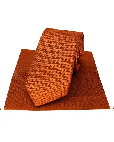 Silk Hankies Soprano Ties Soprano Rust Herringbone Silk Tie And Hanky Set £34.00